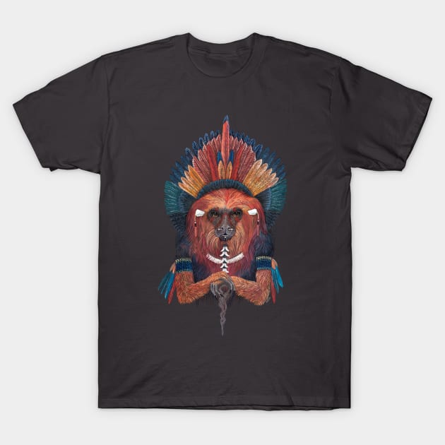 Red Fire Monkey T-Shirt by ruta13art